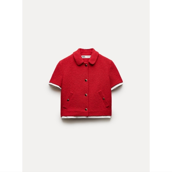 ZARA TEXTURED CROPPED JACKET ZW COLLECTION BNWT - Picture 7 of 7